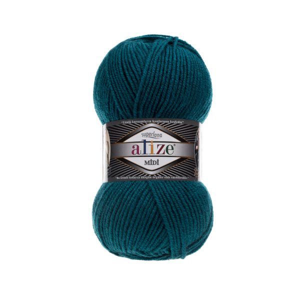 Пряжа Alize (Ализе) Superlana Midi / уп.5 мот. по 100 г, 170м, 212 петрольный A