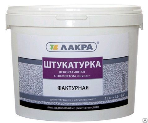 Декор.штукатурка с эф.''под шубу'' белый 15кг (Лакра)