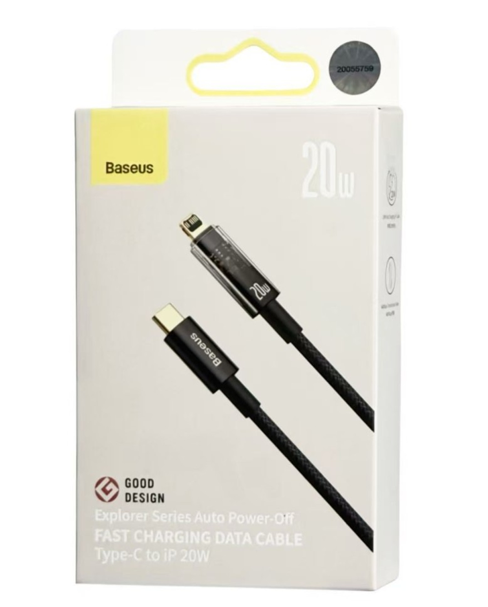 Кабель-зарядка Type-C на Lightning Baseus Explorer 20W 2м (CATS000101) черный