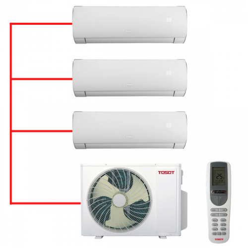 Мульти сплит-система TOSOT на 3 комнаты (20+20+25 кв.м.) серия LYRA INVERTER