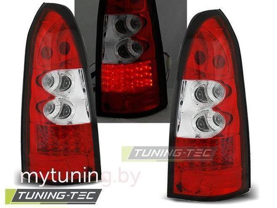 Задние фонари Opel Astra G red white led