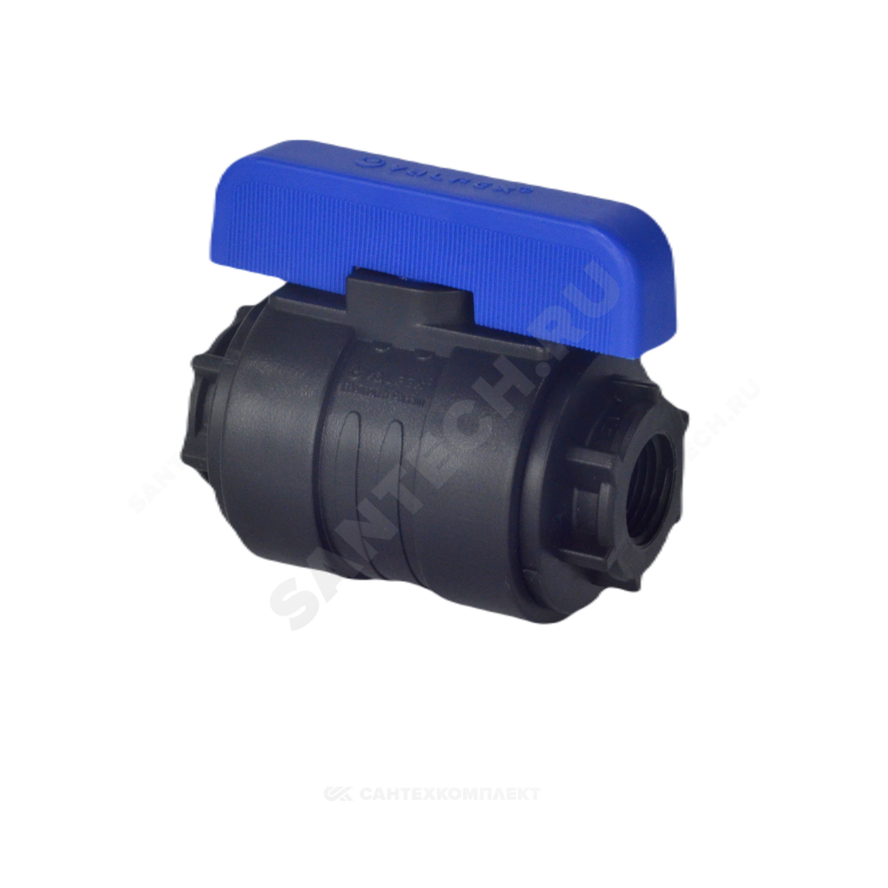 Кран шаровой компрессионный ПЭ Ду 16 1/2"x1/2" ВР/ВР Ру16 VALFEX 1210011012012