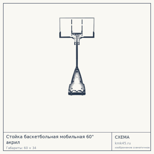Стойка баскетбольная мобильная 60" акрил — от 245 000 ₽
