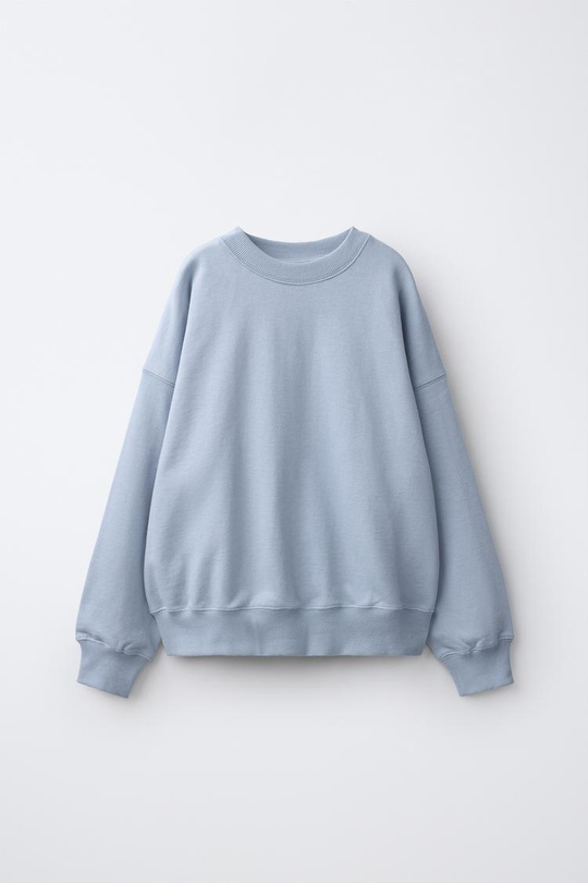 ZARA ОДНОТОННАЯ ТОЛСТОВКА HEAVY WEIGHTЖ, ГОЛУБОЙ