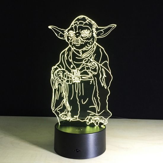 3D лампа Звёздные войны, Star Wars. Йода, Yoda