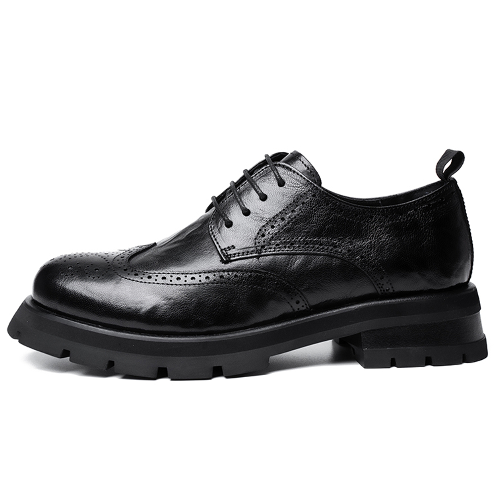 YEDANI Casual Leather Shoes Men"s Low top Black