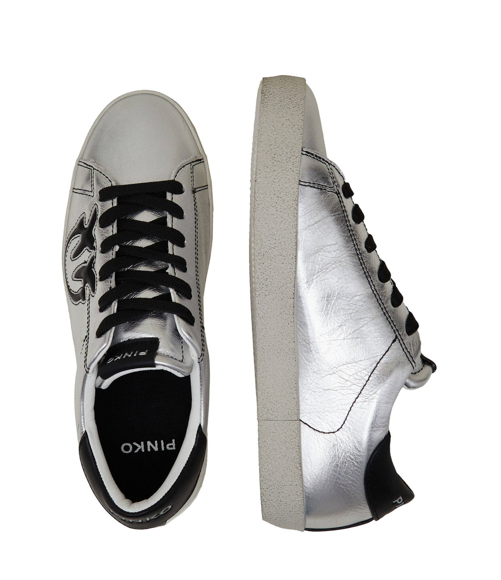 Кожаные кроссовки seattle sneaker pelle laminata Pinko - серебряный(101631 A12P)