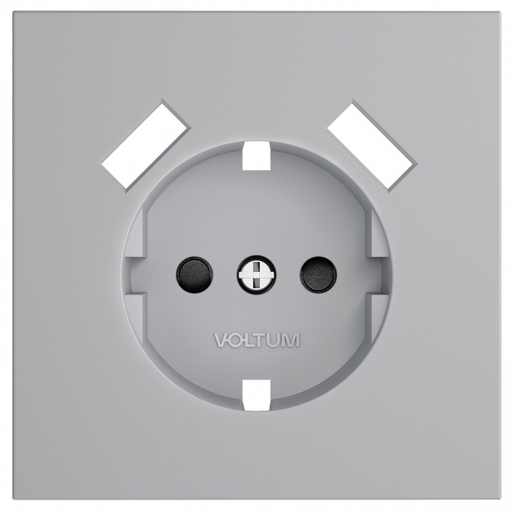 Накладка для розетки с заземлением и со шторками и 2хUSB type A Voltum S70 VLS000916