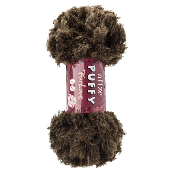 Пряжа Alize (Ализе) Puffy серия Нежный мех (Furlove) / уп.5 мот. по 100г, 6.3м, 29 хаки