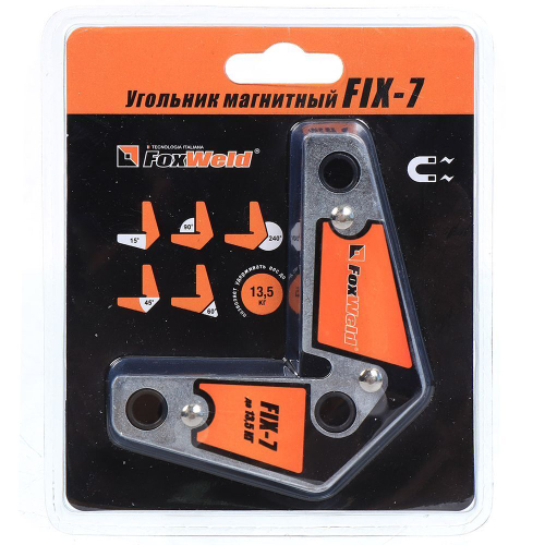 Угольник для сварки FoxWeld, SHIFT-3, магнитн, 15°, 45°, 60°, 90°, 240° °, 13.5 кг, 6006
