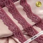 Кружево эластичное (стрейч) 30 мм / 50 метров, L839, цв.2925/S256 розовый рубин, Kruzhevo