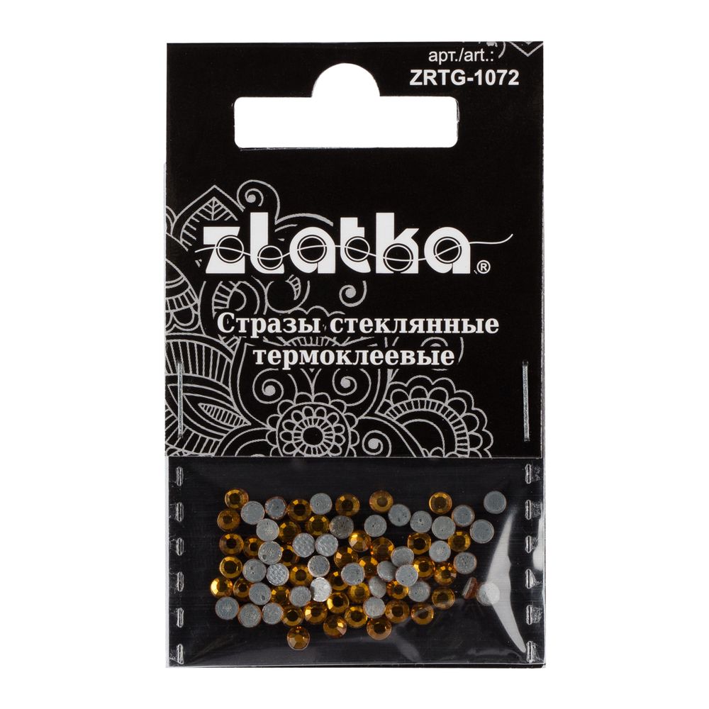 Стразы клеевые стекло 2.7 мм, 360 шт, SS10 №15 яр.жёлтый (Topaz), Zlatka ZRTG-1072