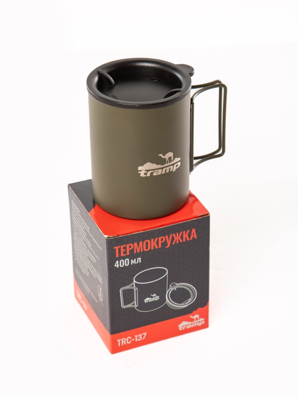 Кружка Tramp 400 мл складные ручки TRC-137.12 Оливковый
