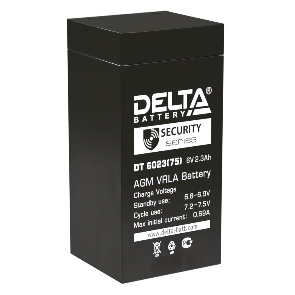 Аккумулятор DT 6023 (75) DELTA 6В 2,8Ач