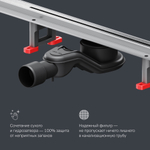 Трап для душа линейный, универсальный затвор Slim line, 80 см AM.PM MasterFlow W01SC-S11-080-05SB