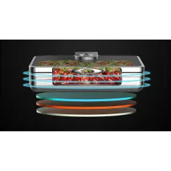 Мармит индукционный 5,5 л 2/3*65 с откидной крышкой и окном 41*48*15 см Burano SUNNEX