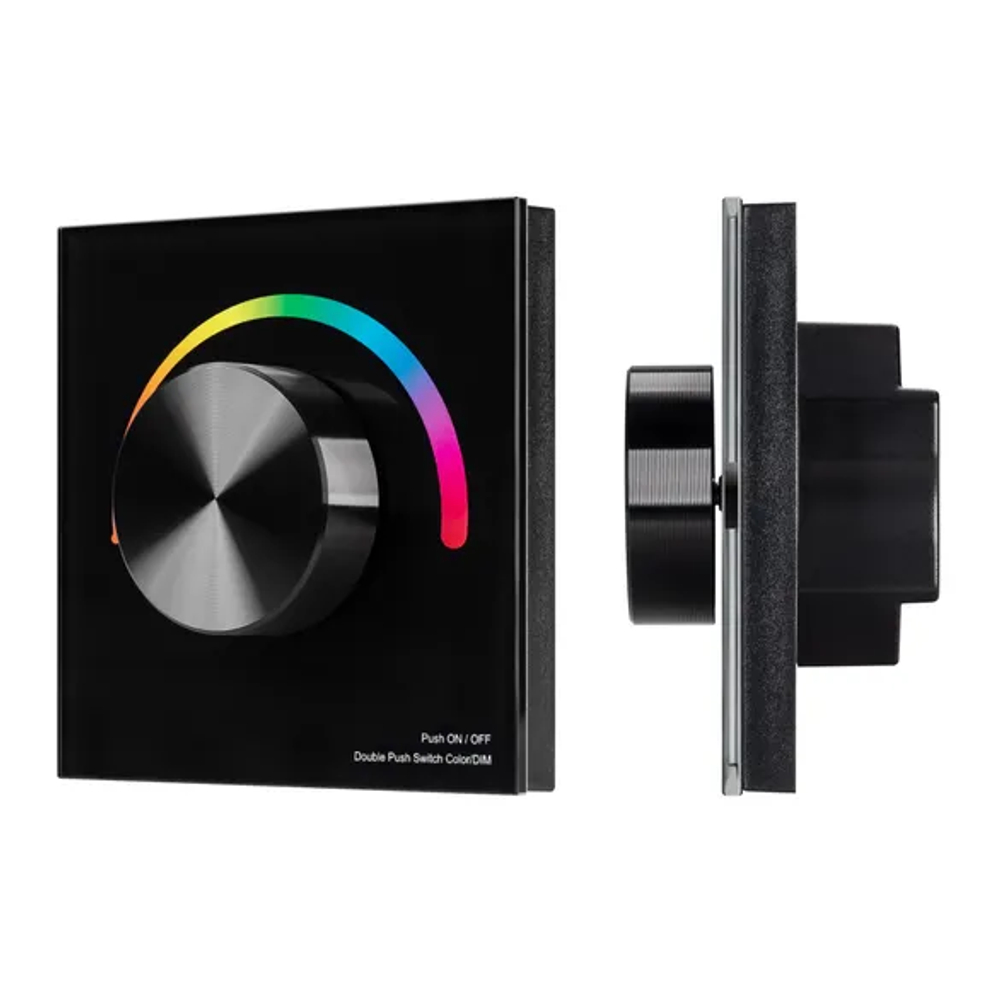 Панель SMART-P8-RGB-G-IN Black (12-24V, 3x4A, Rotary, 2.4G) (Arlight, IP20 Пластик, 5 лет) 033763