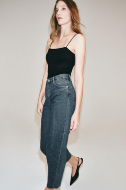 ZARA ДЖИНСЫ TAPERED С ВЫСОКОЙ ПОСАДКОЙ — ZW COLLECTION, ИНДИГО