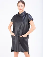 Платье женское кожаное, платье  экокожа