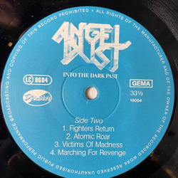 Винтажная виниловая пластинка LP Angel Dust Into The Dark Past (Germany 1986)