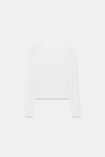 ХЛОПКОВАЯ ФУТБОЛКА С ДЛИННЫМИ РУКАВАМИ — ZARA