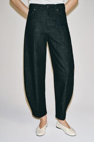 ZARA ДЖИНСЫ TAPERED С ВЫСОКОЙ ПОСАДКОЙ — ZW COLLECTION, ЧЕРНЫЙ
