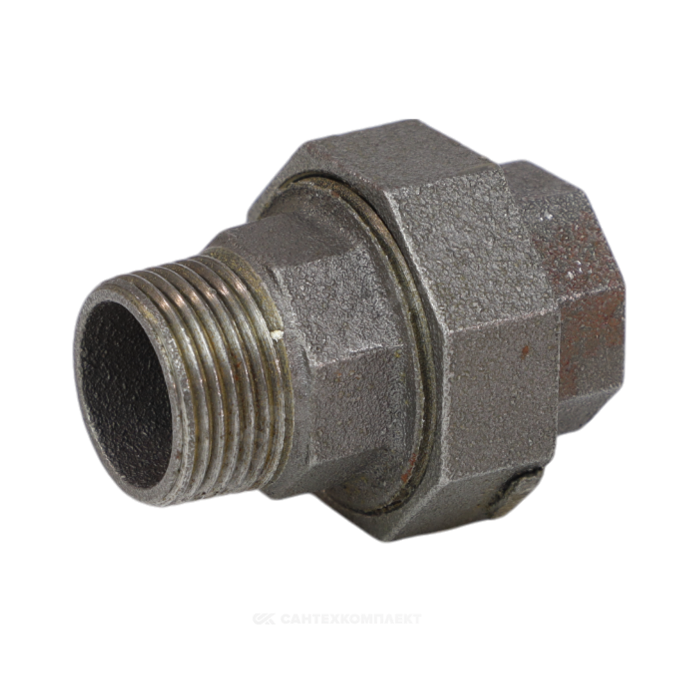 Соединитель прямой американка чугун Ду 15 (1/2") ВР/НР Fittex