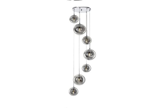Подвесной светильник 7*Е14 CL102070 хром/дымчатый Томми Citilux
