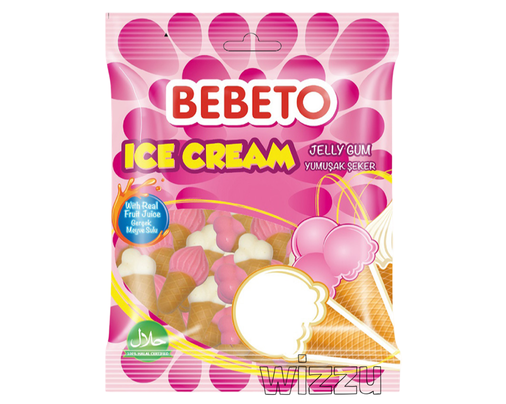 Мармелад ВЕВЕТО ICE CREAM вафли клубника и слики 80г