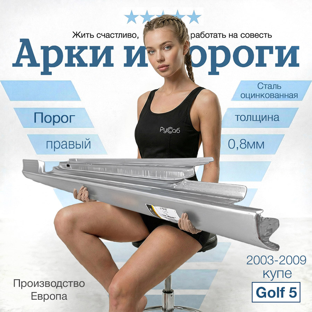 Порог правый Volkswagen Golf 5 купе (Potrykus)