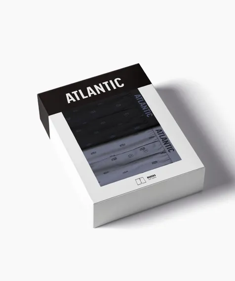 Трусы (2 шт) мужские семейные Atlantic 2MBX-086, хлопок, черный + темно-серый