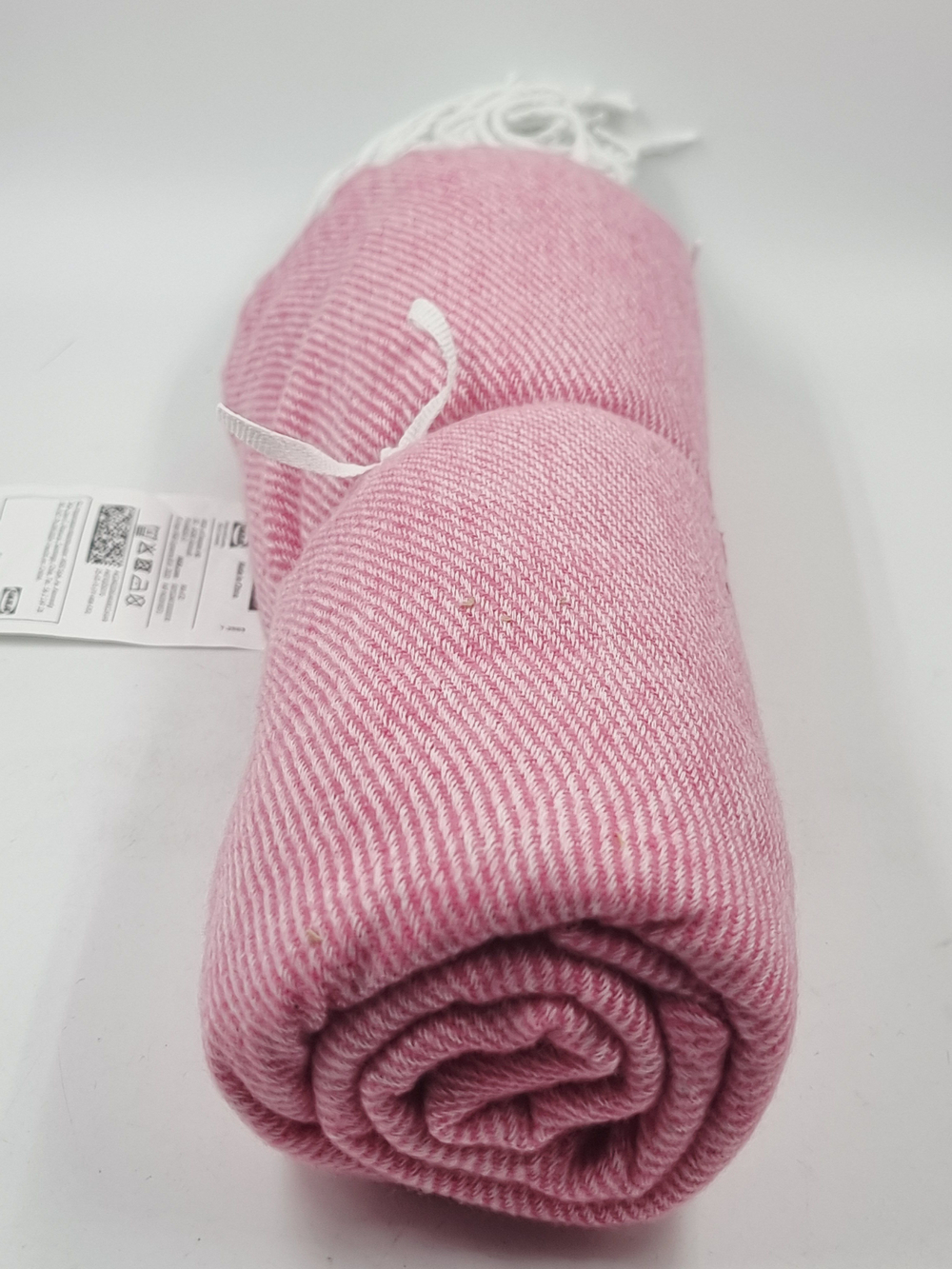 IKEA Плед HOLMVI розового цвета с бахромой, 120х160 см