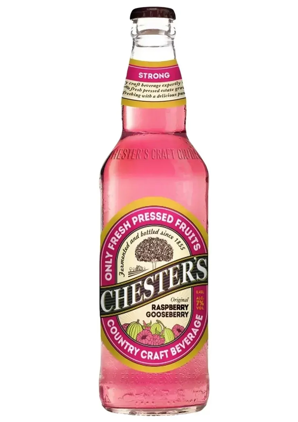 Пивной напиток Chester's малина и крыжовник 0,45 л. glass