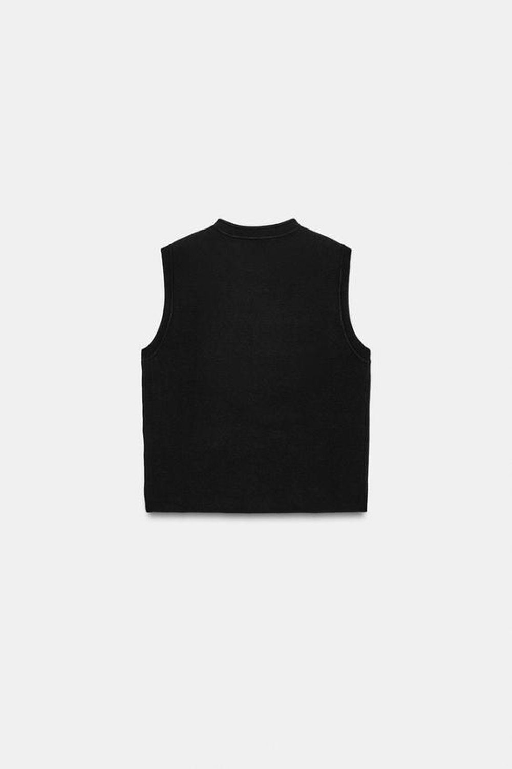 ZARA ТОП-ЖИЛЕТ С ПУГОВИЦАМИ, ЧЕРНЫЙ