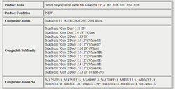Рамка для дисплея Apple MacBook white Display, Version 2 Bezel Display