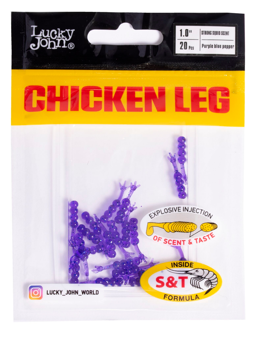 Слаги съедобные Lucky John Chicken Leg 1" (2.54 см), цвет S66, 20 шт