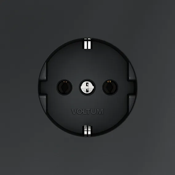 Розетка электрическая с заземлением Voltum S70 Графит VLS040107