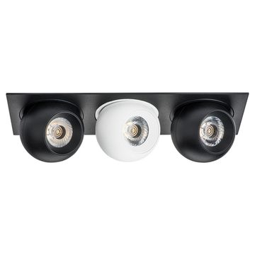 Комплект из светильников и рамки 3*LED 27W 4000K i537746474 чёрный/белый InteroBall Lightstar