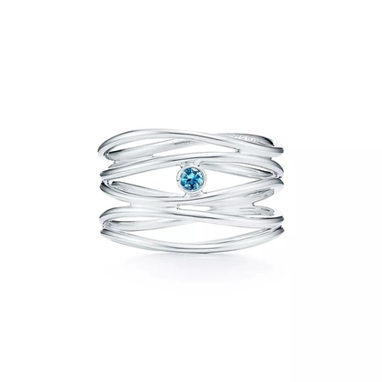 Кольцо из серебра 925,с аквамарином, Tiffany💠