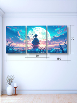 Картина Ночная луна модульная 50x70см 3шт.