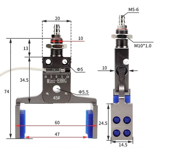 Mini-ehrg-45 # (clamping range: 31-47mm) send detection sensor line