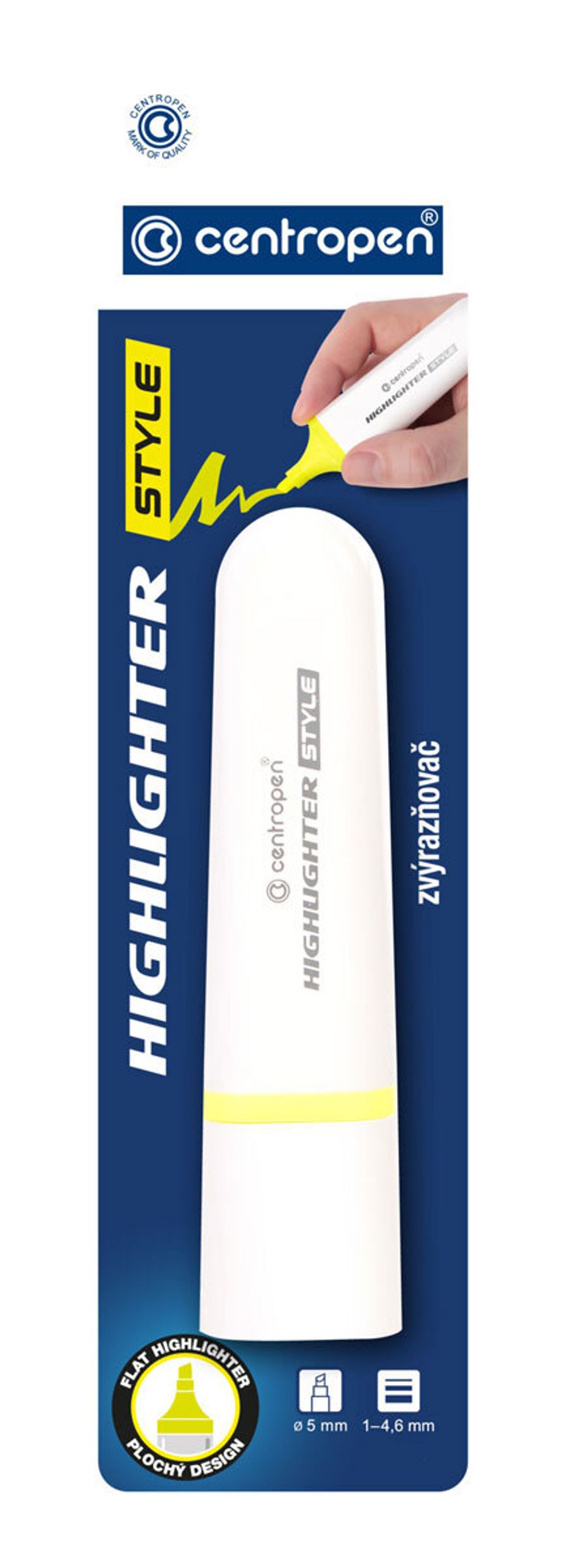 Набор текстовыделителей HIGHLIGHTER STYLE 6252/4 КК-4 1-4 мм, 4 цв. скошенное, 6252/4 КК-4 FLUO, Centropen 6252/4 КК-4