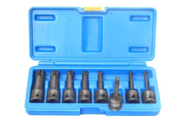 Набор головок-бит TORX ударных 8пр. 1/2''(T30, Т40, Т45, Т50, Т55, Т60, Т70, 80), в кейсе Forsage F-4088MPB