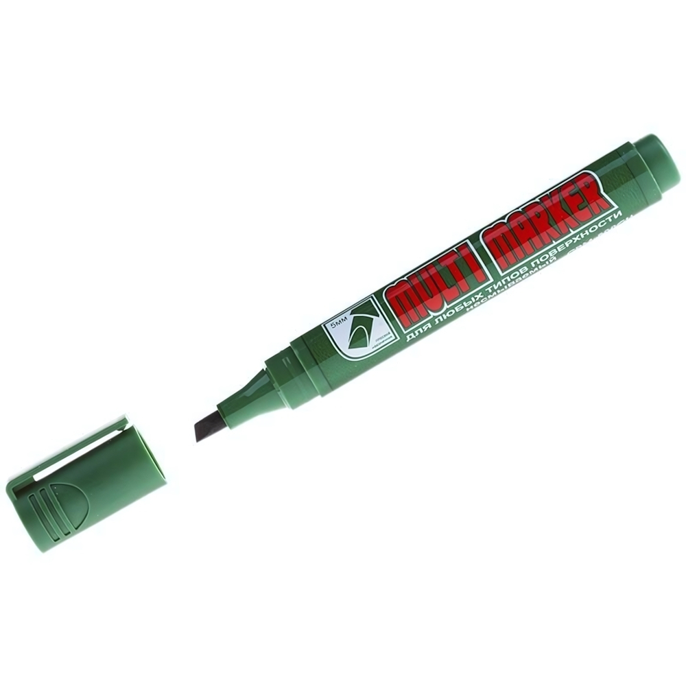Маркер перм. 5мм "Multi Marker" скошенный, зеленый (Crown)