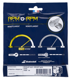 Струны теннисные Babolat RPM Blast 1.25mm + RPM Soft 1.30mm (12 m) - black/grey