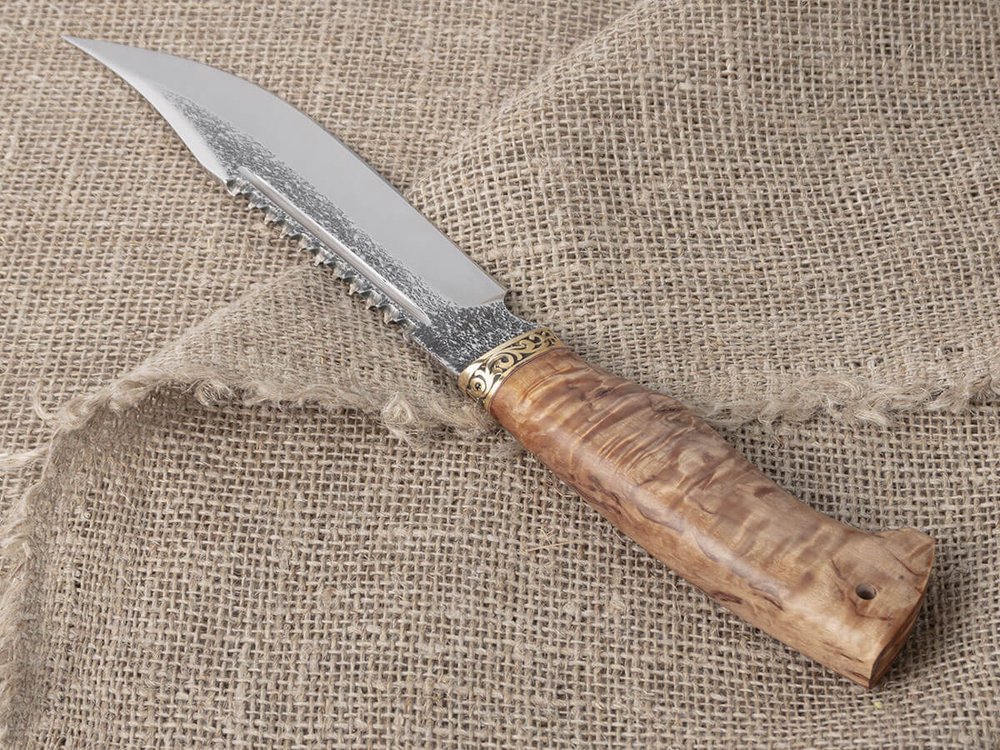 Нож "Алтай", сталь Bohler N690, рукоять естественная стабилизированная береза