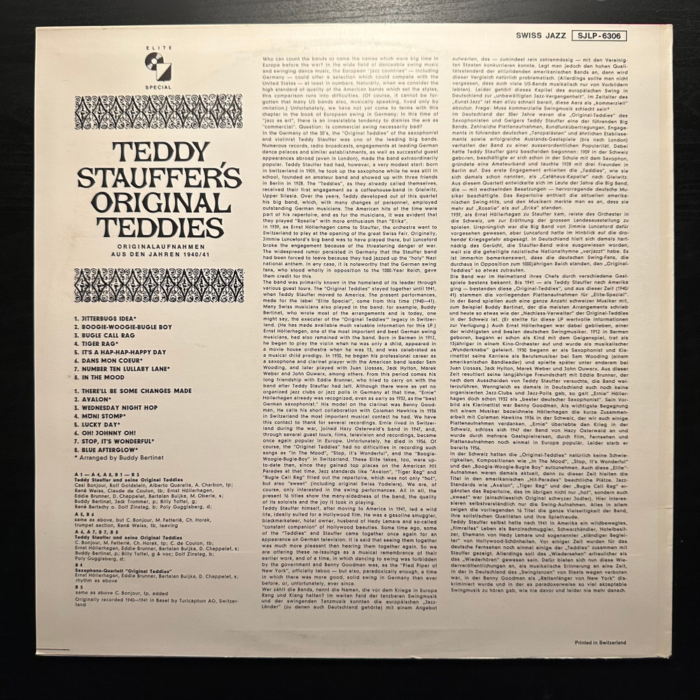 Teddy Stauffer's Original Teddies - Original Recordings Made In 1940/41 (Германия)