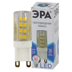 Лампа светодиодная ЭРА STD LED JCD-5W-CER-840-G9 5Вт керамика капсула нейтральный белый свет G9 | Лампы cветодиодные Капсульные (G4, G9)