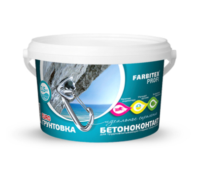 Грунтовка акриловая бетоноконтакт 12кг FARBITEX PROFI