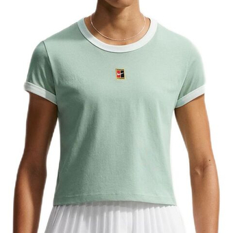 Женская теннисная футболка Nike Court Heritage Tennis - steam/barely green